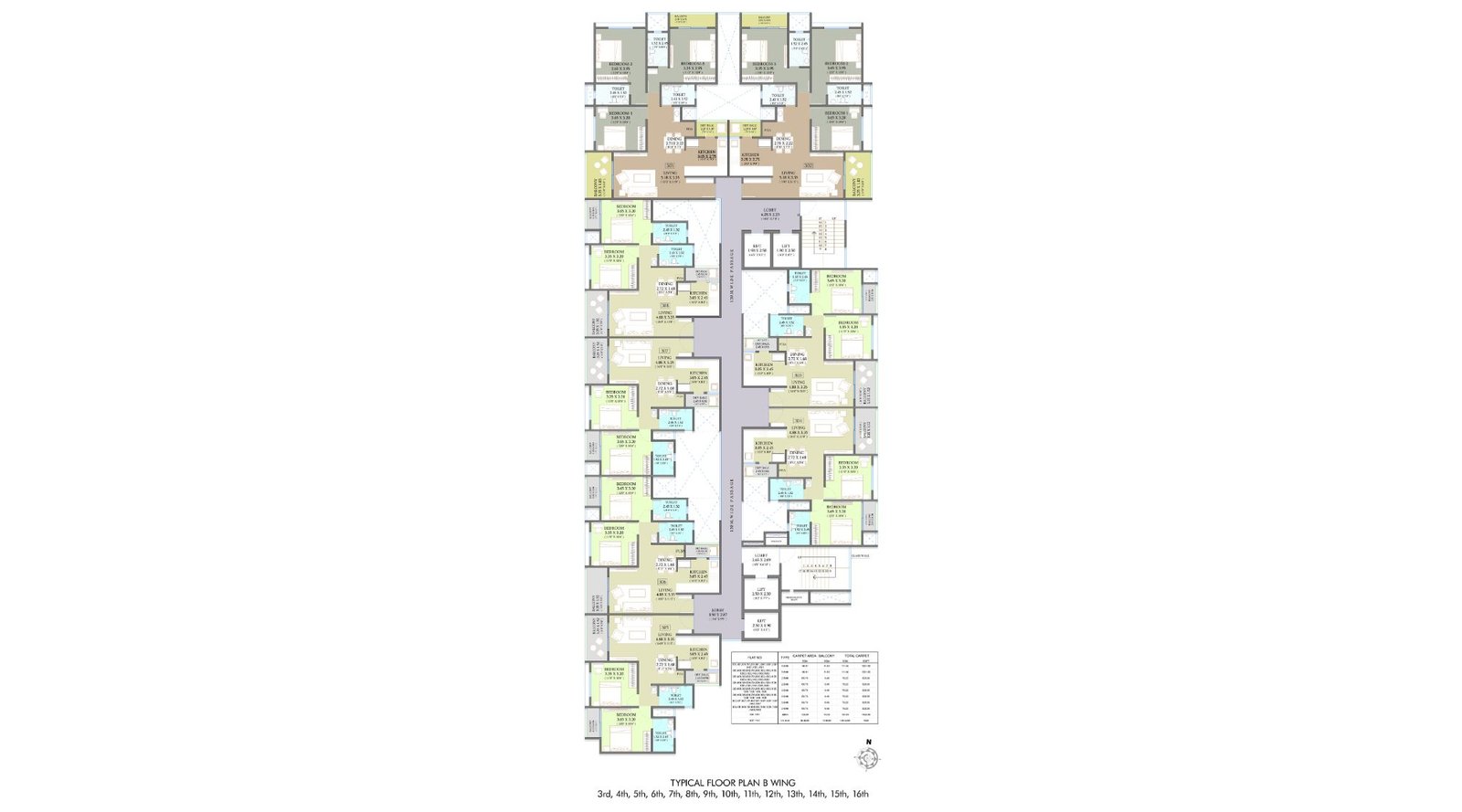 Kakkad Ambiience Vivanta-Typical-Floor-Plan-B-Wing